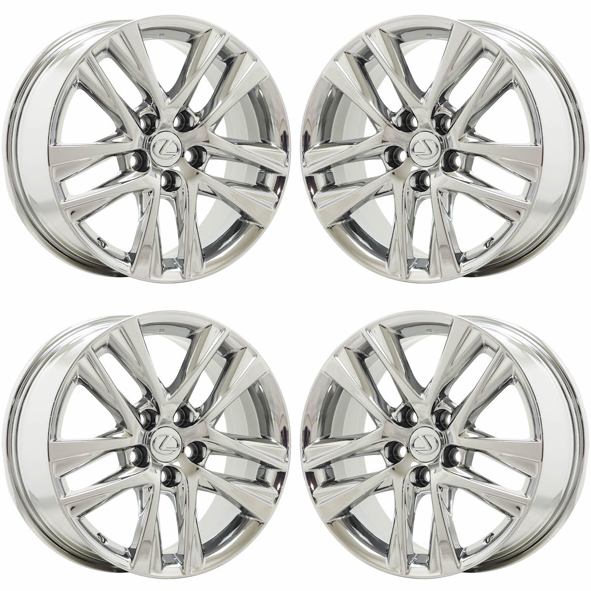 17" Lexus IS300 ISTurbo Bright Chrome wheels rims OEM set 74354
